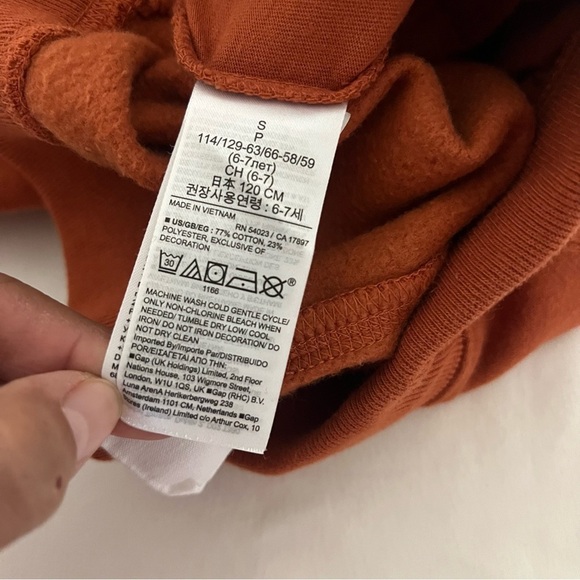 Gap Kids Relaxed Fleece Small Logo Pull-On Shorts Brown & Burnt Orange EUC - Picture 6 of 13